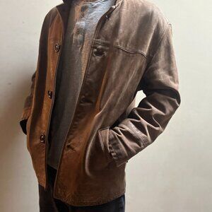 Vintage MIX Rancher Leather Button Jacket Made in Canada Size S